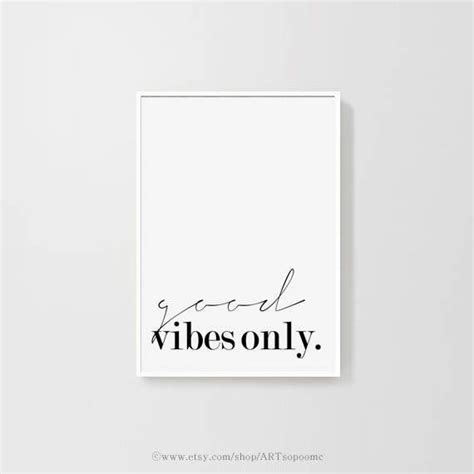 Good Vibes Only Quotes Printable Wall Art Poster Print Etsy Wall
