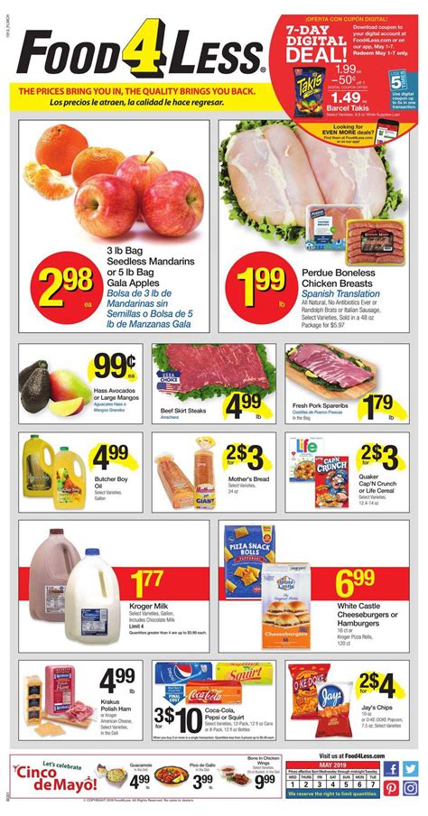 If you love getting great deals when you go supermarket shopping, then check out the selection available at your local food 4 less! Food 4 Less Weekly Ad May 1 - May 7, 2019
