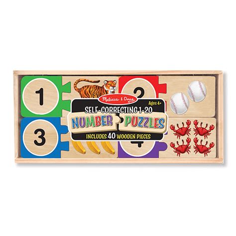 Melissa And Doug Self Correcting 1 20 Number Puzzles Jr Toy Company