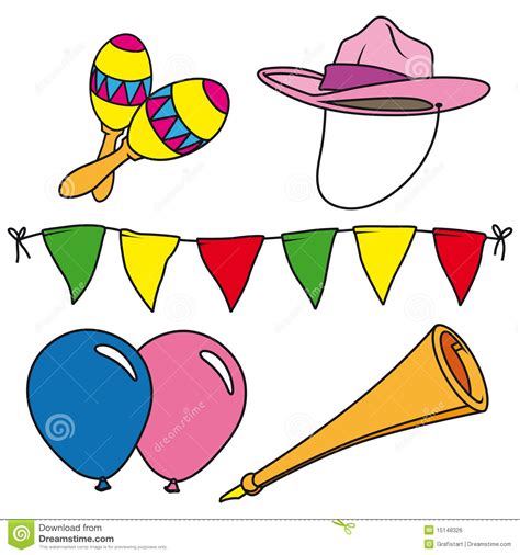 Party And Carnival Clip Art Set Isolated Royalty Free