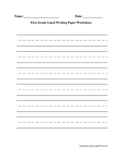 First Grade Handwriting Practice Printable