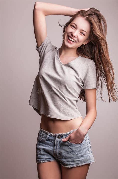 Young Sensual Model Girl Pose In Studio Stock Photo Image Of Beauty