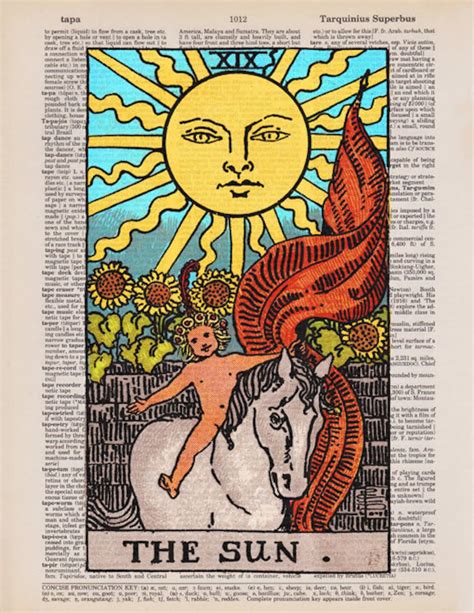 The Sun Tarot Printable Art Major Arcana Tarot Card Vintage Etsy