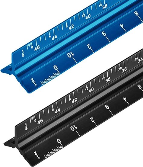 Pack Of 2 Architectural Scale Ruler Sourceton Aluminum Triangular