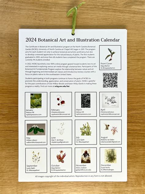 2024 Bai Calendar Wall North Carolina Botanical Garden Shop