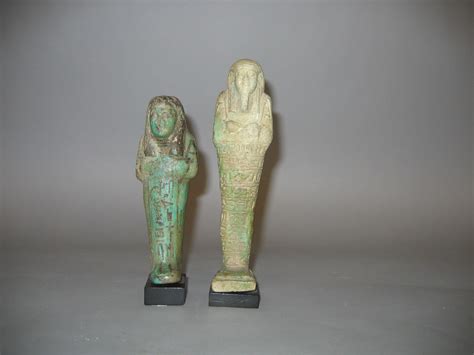 Past Auction Two Terra Cotta Egyptian Ushabti Figures Late Period 27 30th Dynasties December