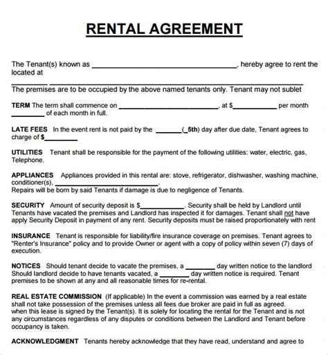 Why do you need house lease agreement samples? Rental Agreement | Real Estate Forms | Rental agreement templates, Room rental agreement, Lease ...