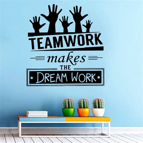 Teamwork Makes The Dream Work Creative Quotes Decal Office Wall