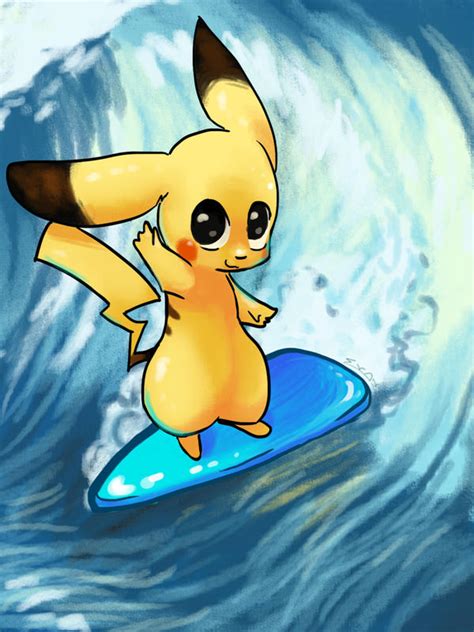Surfing Pikachu By Mikadove On Deviantart