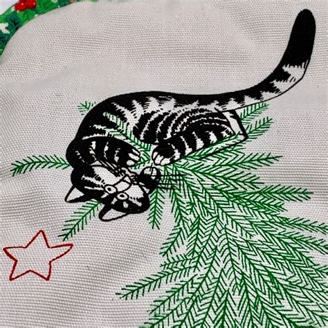 Vintage B Kliban Cat Pot Holder Cat On Christmas Tree Comic Etsy