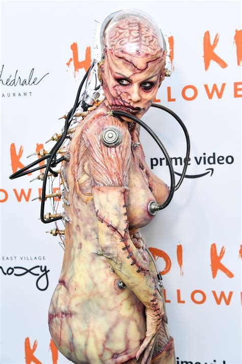 Klum dressed as a human body without hair or any skin. Heidi Klum - Heidi Klum's 20th Annual Halloween Party in ...