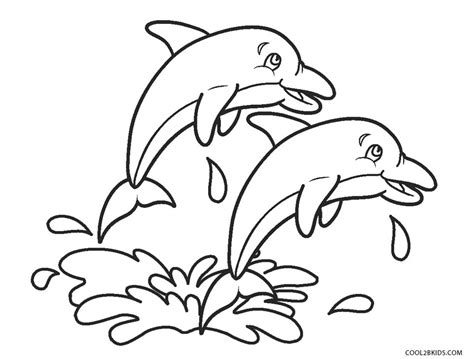 Dibujo De Dos Delfines Nariz De Botella Para Colorear Dibujos Para