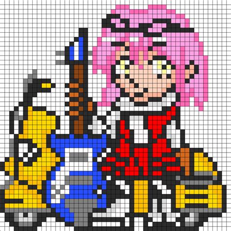 Haruko Haruhara From Fooly Cooly Flcl Perler Bead Pattern Bead