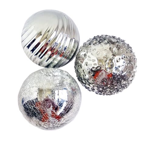 Sphere Set Of 3 Silver Wall Spheres Glass Blowing Sphere