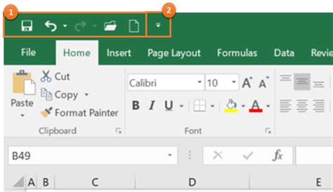 The Shortcut Menu Or Qat Quick Access Toolbar Excel 2016 Tutorial