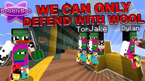 Noobs Try Defending Using Only Wool In Bed Wars Ft Tom