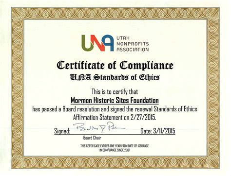 1/2008 certificate of completion and compliance 1. » UNA Certificate of Compliance