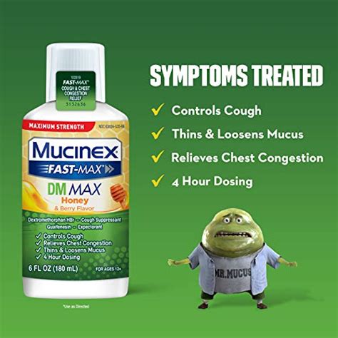 Mucinex Fast Max Maximum Strength Dm Max Symptom Relief Cough Suppressant And Expectorant