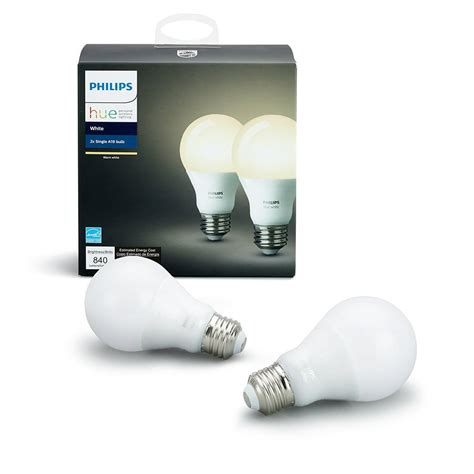 Philips Hue White A19 Smart Light Bulb 60w Led 2 Pack