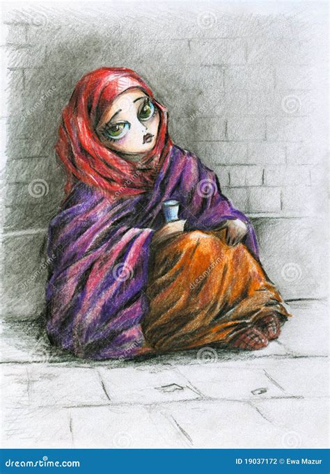 Poor Girl Stock Illustration Illustration Of Hopeless 19037172