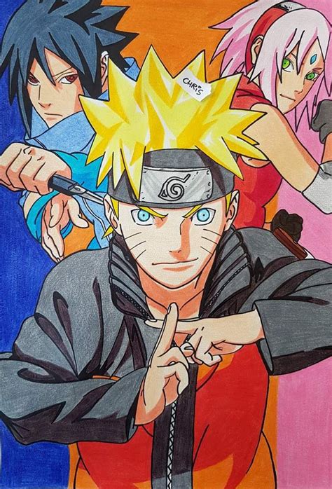 Team 7 By Chris Naruto And Boruto Fr Amino Anime Manga Drawing Naruto