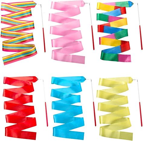 Homo Trends 6pcs Dance Ribbons 6 Colors Rhythmic Gymnastic Ribbon For