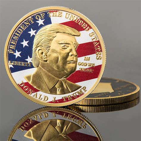 New Donald Trump President Commemorative Coin Gold Silver Plated