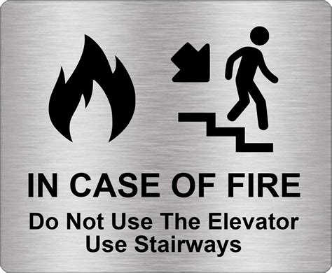 In Case Of Fire Do Not Use Elevator Use Stairways Sign Adhesive Sticker Notice