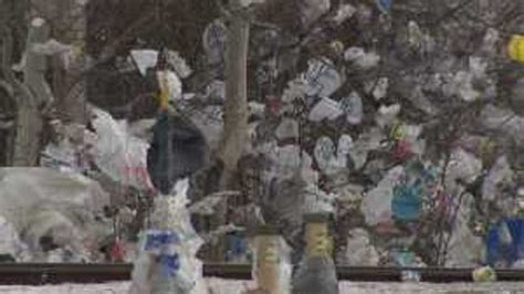Cleanup Of Trash Blown From Landfill By Powerful Wind Continues
