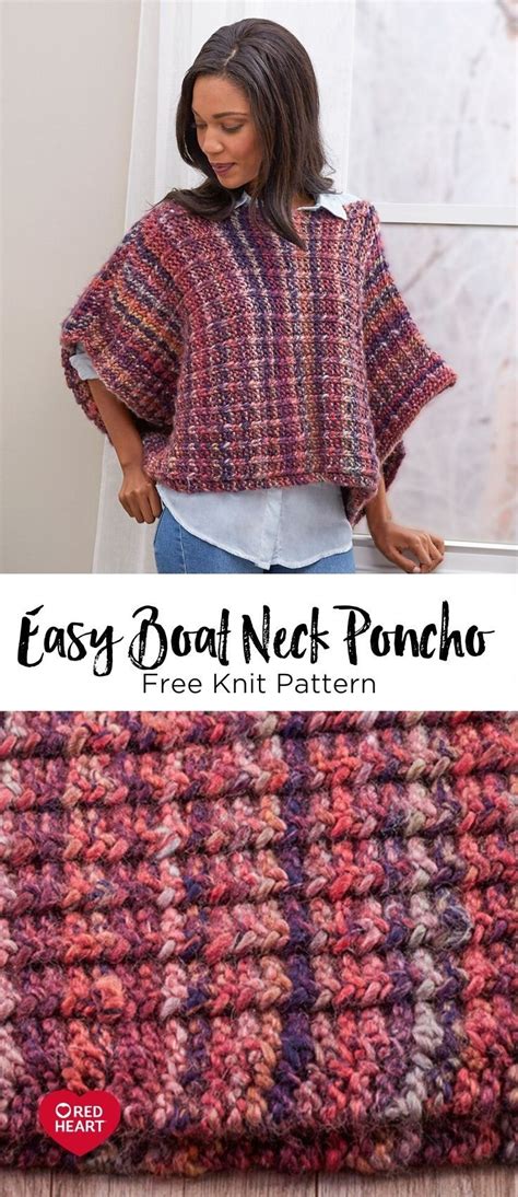 Intermediate amazing colorful knit blanket pattern from designer canadutch. Easy Boat Neck Poncho knit in Evermore. This poncho is ...