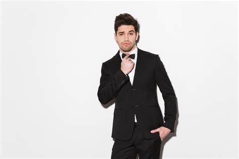 Premium Photo Portrait Of A Handsome Young Man Wearing Black Suit