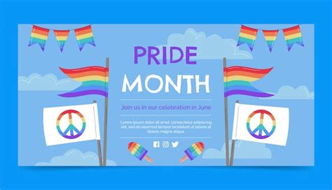 Free Vector Flat Lgbt Pride Month Horizontal Banner Template