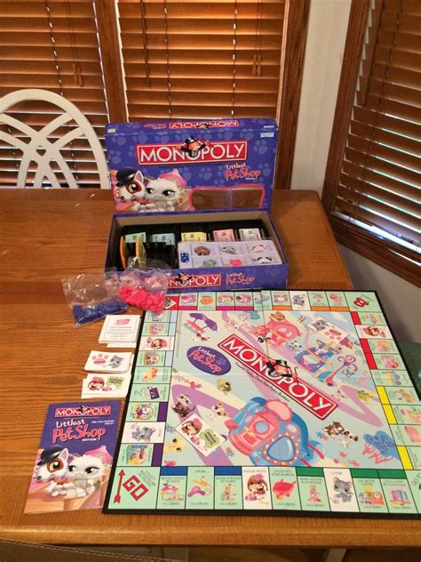 Monopoly Littlest Pet Shop Edition Complete Board Game 2007 W 6 Pets