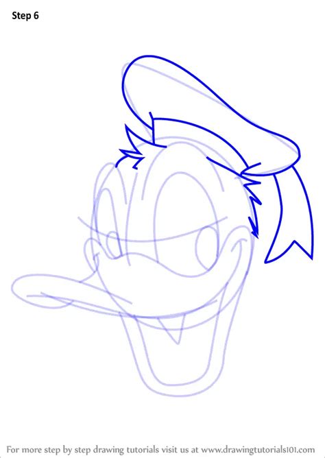 Step By Step How To Draw Donald Duck Face From Mickey Mouse Clubhouse