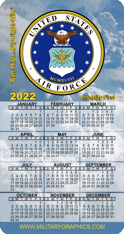 2022 Usaf Calendar Magnet 1 Military Graphics