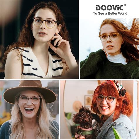 buy doovic 4 pack blue light blocking reading glasses for women contrast color design stylish