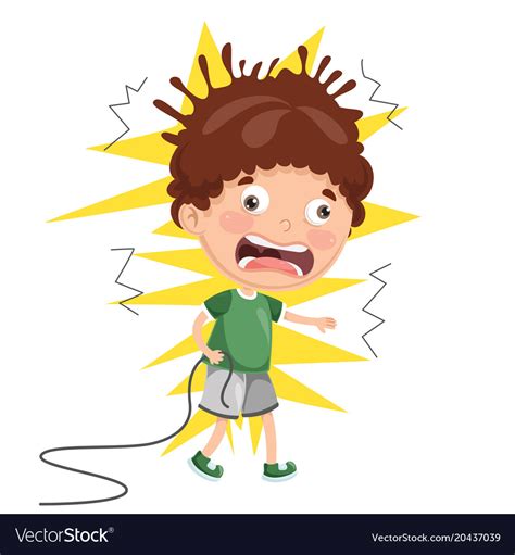 Kid With Electric Shock Royalty Free Vector Image