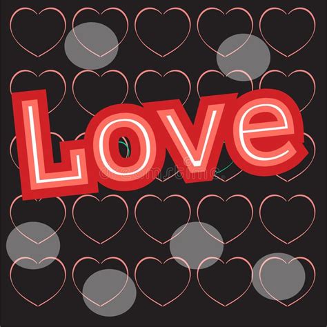 Neon Sign The Word Love With Heart On Dark Background Design Element