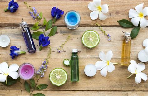 Natural Herbal Oils From Flowers Scents Aroma Stock Photo Image Of