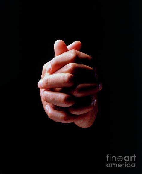 Front View Of The Tightly Clasped Hands Of A Man Photograph By Oscar