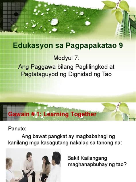 Esp G9 Paggawa Bilang Paglilingkod Pdf