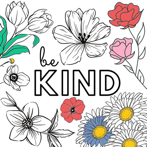 Be Kind Colouring Printable Paper Craft Download