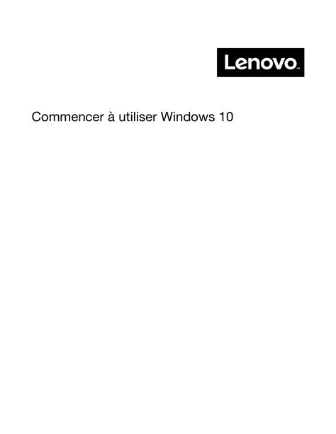 Lenovo Lnb Win10 Qsg Fr User Manual French Windows 10 Quick Start