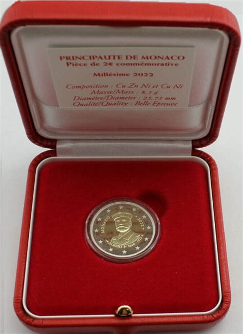 Monaco 2 Euro 2022 Prince Albert I Proof Be Coin