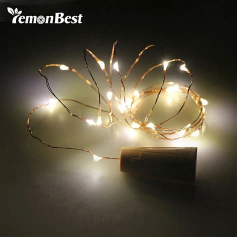 2m 20 Led Copper Wire String Light With Bottle Stopper For Glass Craft
