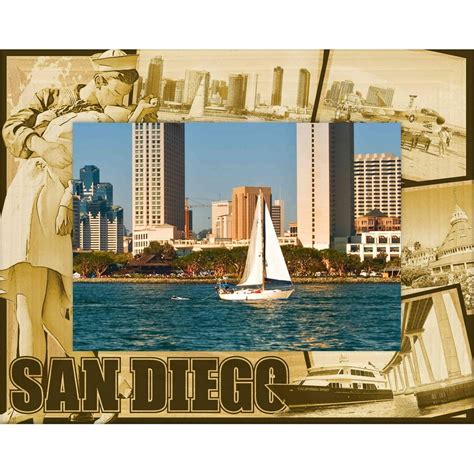 San Diego California Laser Engraved Wood Picture Frame 5 X 7