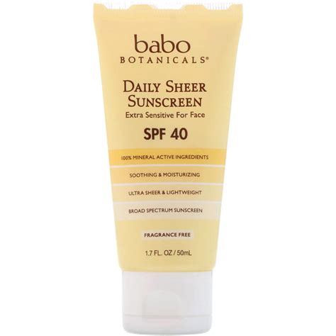 Babo Botanicals Daily Sheer Mineral Sunscreen Spf 40 17 Fl Oz 50