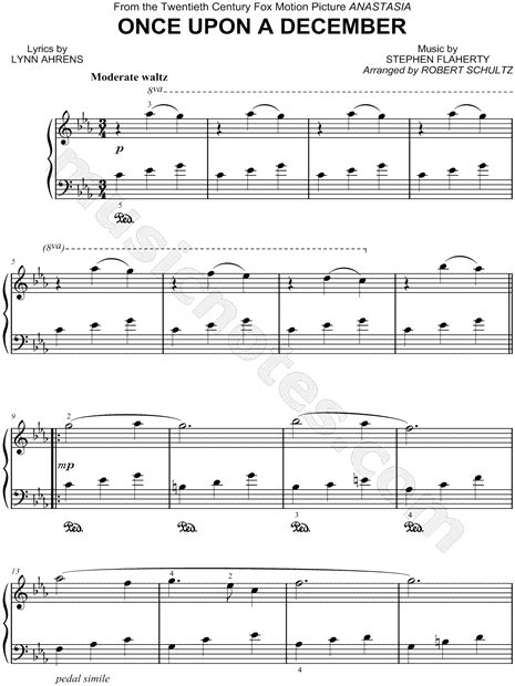 Someone holds me safe and warm. "Once Upon a December" from 'Anastasia' Sheet Music (Piano ...