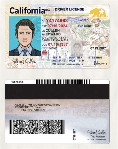 Pin On California Drivers License Template