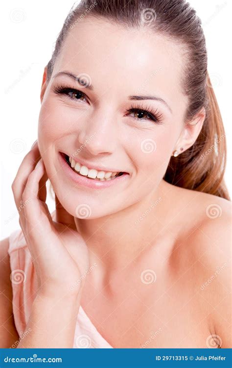 Natural Beautiful Woman Face Closeup Portrait Stock Image Image Of